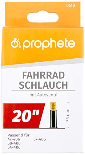 Prophete Fahrradschlauch 20 X 1,75-20 X 2,125 (47/57-406), schwarz, L, einheitsgröße, 0510 im Sale